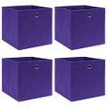 vidaXL Úložné boxy 4 ks, fialové 32x32x32 cm, látka