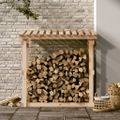 vidaXL Stojan na palivové drevo 108x64,5x109 cm masívna borovica