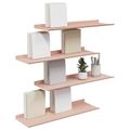 vidaXL Závesná polica 4 ks Ružová 60 x 18 x 2,5 cm Oceľ