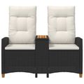 vidaXL Hojdačka s tabletou 2 -Seater 126 x 65 x 112 cm polyratan
