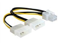Elektrický kábel - 6 pin PCIe power (F) do 4 pinové interné napájanie (M) - 15 cm