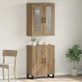 vidaXL Highboard 2 ks dub artisan 69,5 x 34 x 180 cm Kompozitné drevo