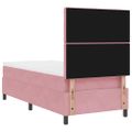 vidaXL LED box s pružinami s matracmi Ružová 90 x 190 cm Zamat