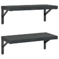 vidaXL Nástenné police 2 ks 50x23,5 cm, čierne, nehrdzavejúca oceľ
