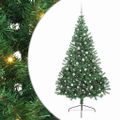 vidaXL Umelý predsvietený vianočný stromček Zelená 240 cm PVC