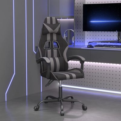 vidaXL Herná stolička čierna a sivá umelá koža