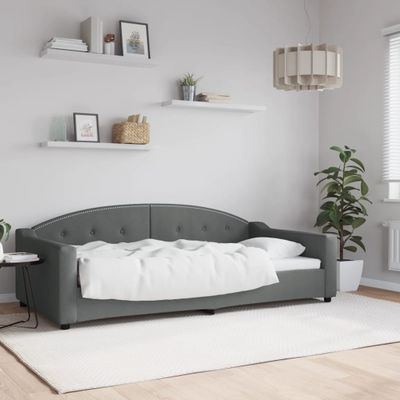 vidaXL Posteľný rám tmavosivý 100x200 cm látka