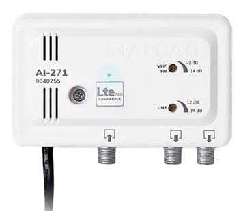 ALCAD AI-271 zosilňovač, VHF/UHF, 2 výstupy, 102 dBµV ALCAD AI-271 zesilovač, VHF/UHF, 2 výstupy, 102 dBµV