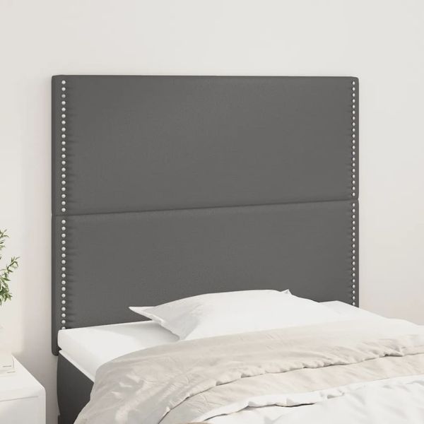 vidaXL Čelo postele sivé 90x5x118/128 cm, umelá koža