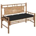 vidaXL Záhradná lavička s podložkou 120 cm bambus