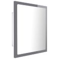 vidaXL Kúpeľňové zrkadlo s LED, lesklé sivé 40x8,5x37cm, akryl