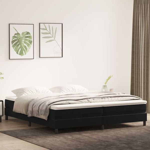 vidaXL Box Spring Posteľ s matracom Čierna 200x210 cm Zamat