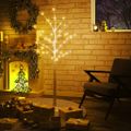 vidaXL LED strom s dizajnom bielej brezy 72 teplých bielych LED 150cm