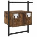 vidaXL Nočné skrinky nástenné 2 ks dymový dub 35x30x51cm kompoz. drevo