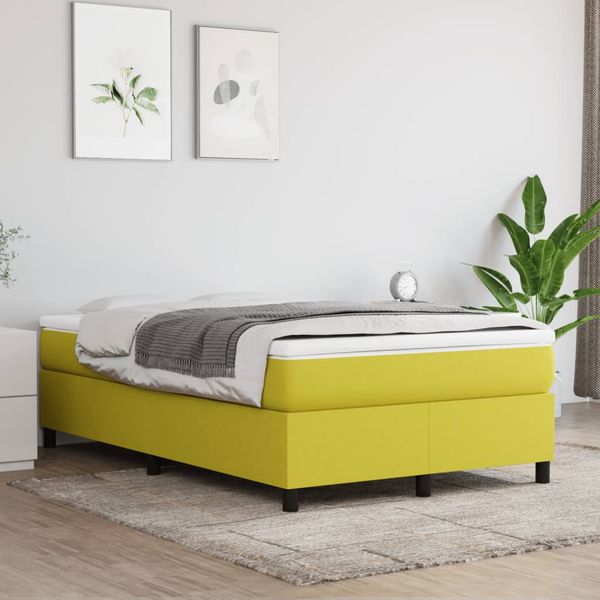 vidaXL Boxspring posteľ s matracom zelená 120x200 cm látka