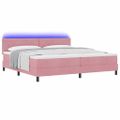 vidaXL LED box s pružinami s čelnou doskou Ružová 200 x 200 cm Zamat