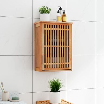 vidaXL Nástenná kúpeľňová skrinka 42x23x60 cm masívne orechové drevo