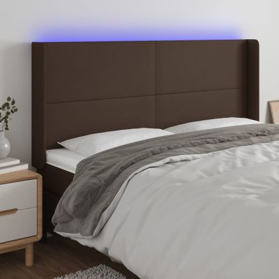 VidaXL Čelo postele hnedé 203x16x118/128 cm umelá koža