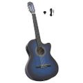 vidaXL Folková klasická gitara s výrezom, ekvalizér, 6 strún, modrá