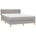 vidaXL Boxspring posteľ s matracom bledosivá 140x200 cm látka