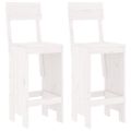 vidaXL Barové stoličky 2 ks biele 40x48,5x115,5 cm borovicový masív