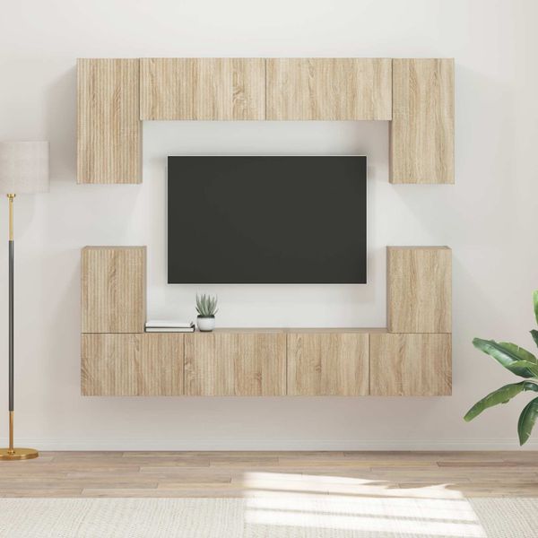vidaXL Zostava TV skriniek Nástenný 5 pcs Sonoma dub Kompozitné drevo