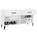 vidaXL Botník biely 102x35x55 cm spracované drevo