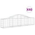 vidaXL Oblúkový gabionový kôš 40 ks 200x30x40/60 cm pozinkované železo