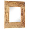 vidaXL Ručne vyrezávané zrkadlo 50x50x2,5cm masívne mangovníkové drevo