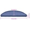 vidaXL Schodové rohože 30 ks 56x17x3 cm modré polkruhové