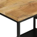 vidaXL Konzolový stolík 110x55x75 cm, surový mangový masív a železo