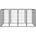 vidaXL Ohrádka pre psov 12 panelov čierna 50x100 cm práškovaná oceľ