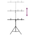 vidaXL Stojan na fotopozadie v tvare T čierny 91x60x(70-200) cm