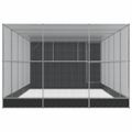 vidaXL Voliéra s nadstavcom strieborná 704x303x216 cm oceľ