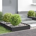 vidaXL Obrubník trávnika 4 ks 60 x 60 x 20 cm Oceľ Čierna
