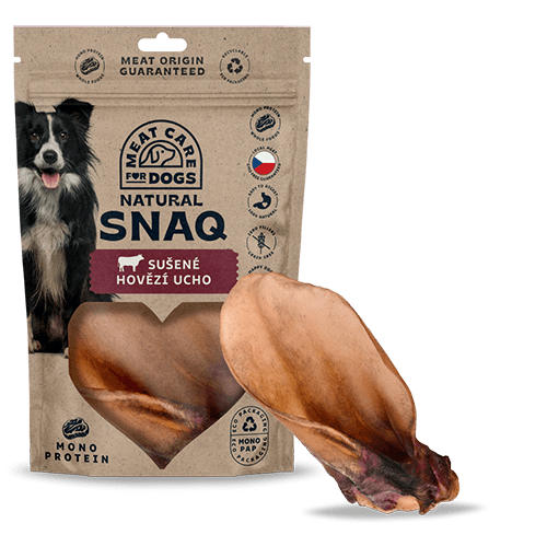 DOG SNAQ 99190 doplnkové krmivo pre psy - sušené hovädzie ucho 1ks