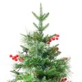 vidaXL Osvetlený vianočný stromček so šiškami, zelený 225 cm, PVC a PE