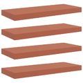 vidaXL Stenná polica Nástenná montáž 4 ks Červená 60 x 23,5 x 3,8 cm