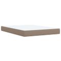 vidaXL Boxspring posteľ s matracom kapučínová 140x190 cm umelá koža