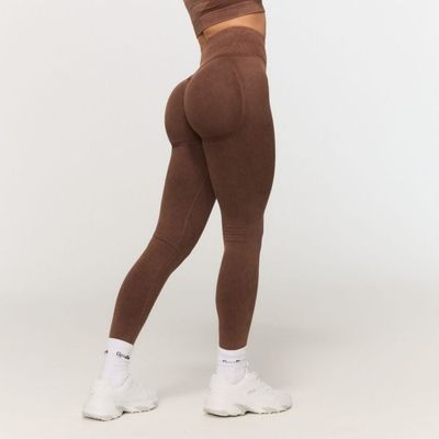 Dámske bezšvové legíny Fierce Brown - GymBeam, veľkosť XS