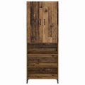 vidaXL Highboard Staré drevo 69,5 x 34 x 180 cm Kompozitné drevo