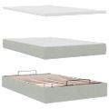 vidaXL Osmanský rám postele s matracom svetlosivá 120x200 cm zamat