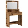 vidaXL Toaletný stolík Staré drevo 75,5 x 41 x 135 cm Kompozitné drevo