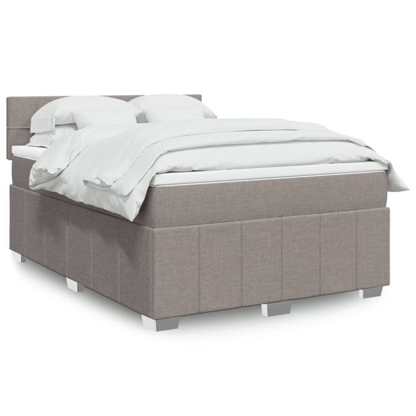 vidaXL Boxspring posteľ s matracom sivohnedý 140x190 cm látka