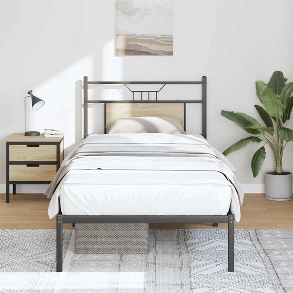 vidaXL Posteľný rám bez matraca dub sonoma 90x200 cm kompozitné drevo