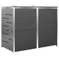 vidaXL Ohrada na 2 odpadkové koše 138x77,5x115 cm nehrdzavejúca oceľ