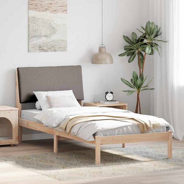 vidaXL Rám postele Hnedá a taupe 100 x 200 cm Borovicový masív