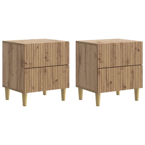 vidaXL Nočný stolík so zásuvkou 2 pcs Dub artisan 43 x 34,5 x 48 cm
