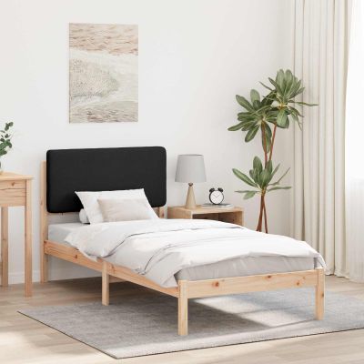 vidaXL Rám postele s čalúneným čelom Čierna 90 x 200 cm