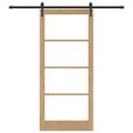 vidaXL Posuvné dvere 93 x 211 cm Masívne borovicové drevo a sklo